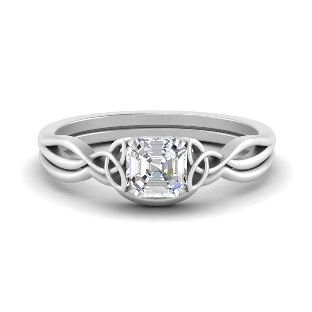 Infinity Celtic Solitaire Wedding Set Fascinating Diamonds