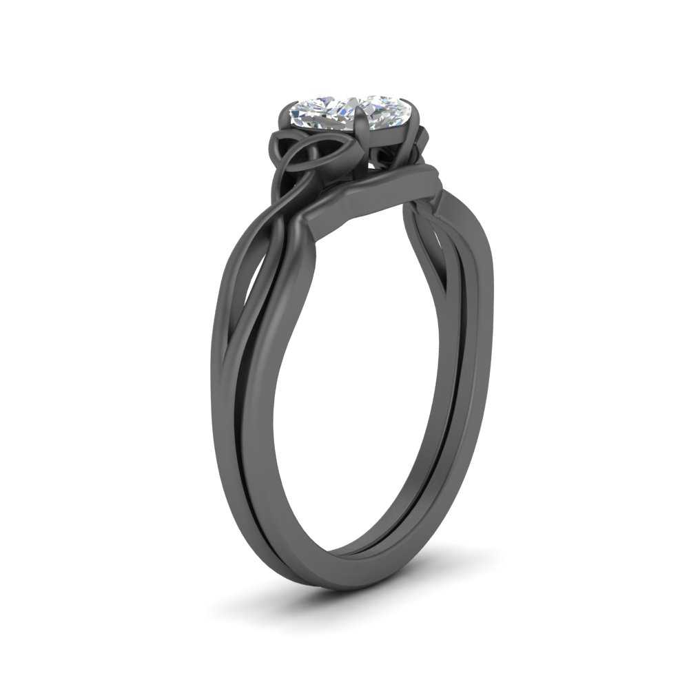 Cushion Cut Infinity Celtic Solitaire Wedding Set Fascinating Diamonds