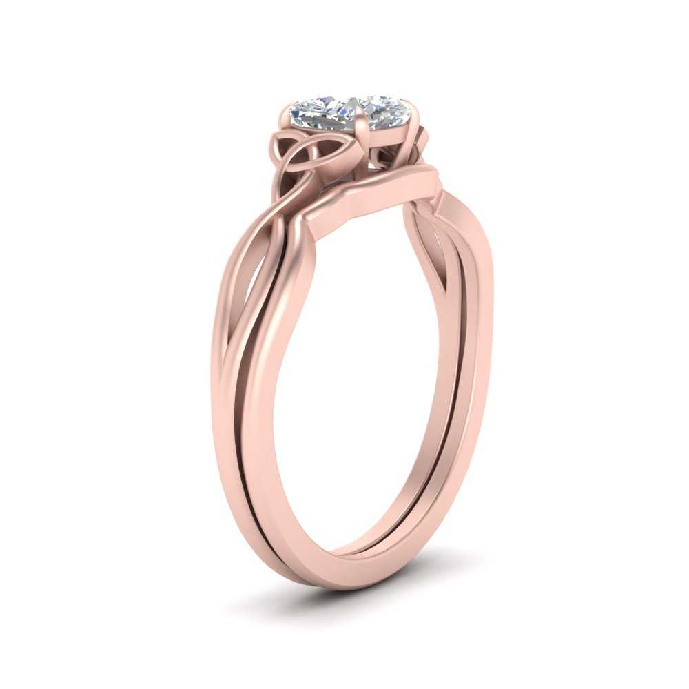 Cushion Cut Infinity Celtic Solitaire Wedding Set Fascinating Diamonds