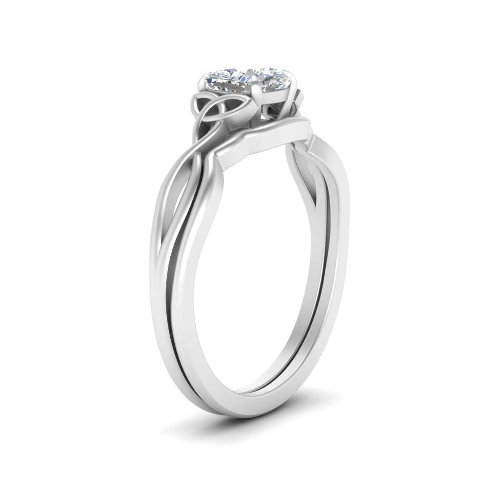Cushion Cut Infinity Celtic Solitaire Wedding Set Fascinating Diamonds