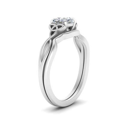 Cushion Cut Infinity Celtic Solitaire Wedding Set Fascinating Diamonds