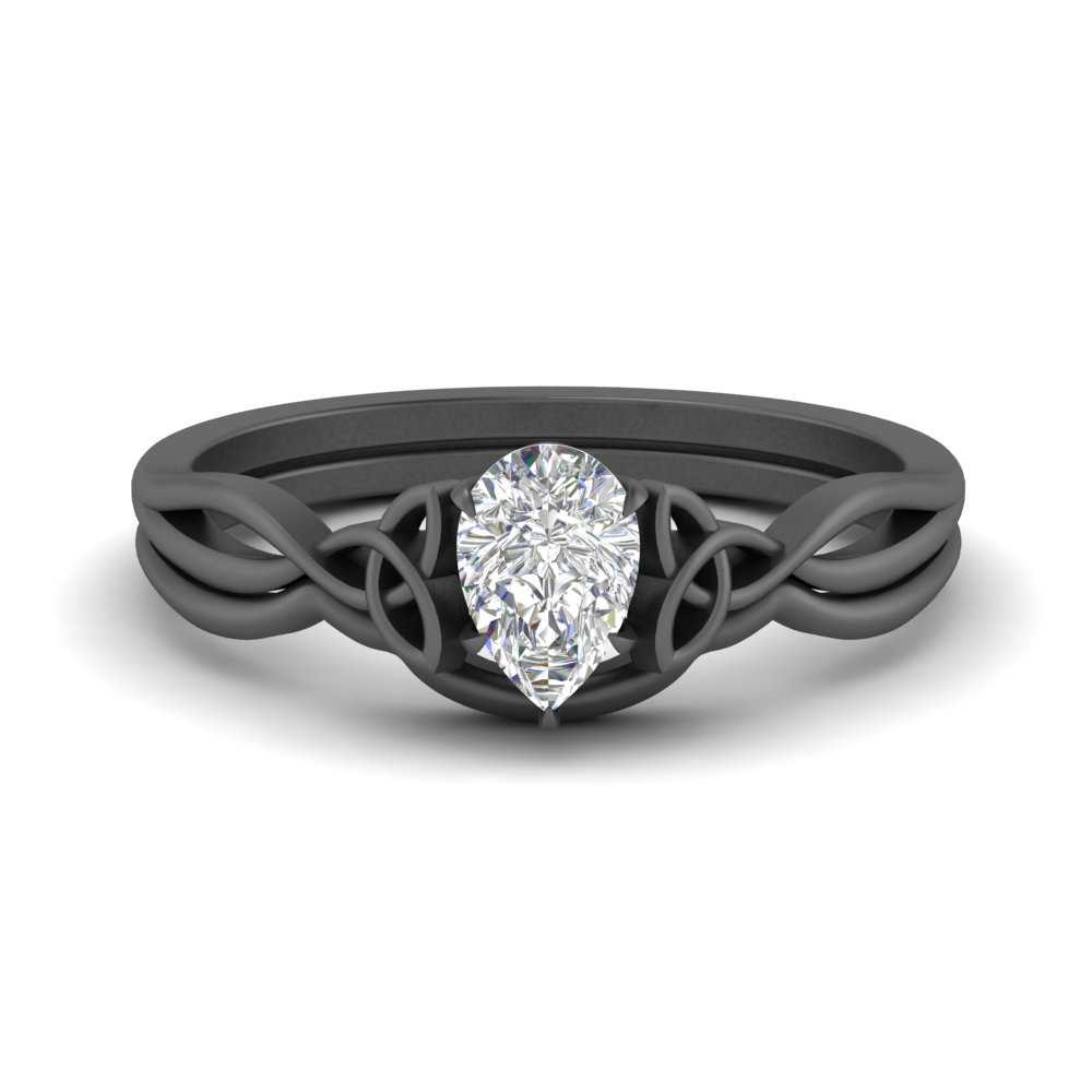 Pear Shaped Infinity Celtic Solitaire Wedding Set Fascinating Diamonds