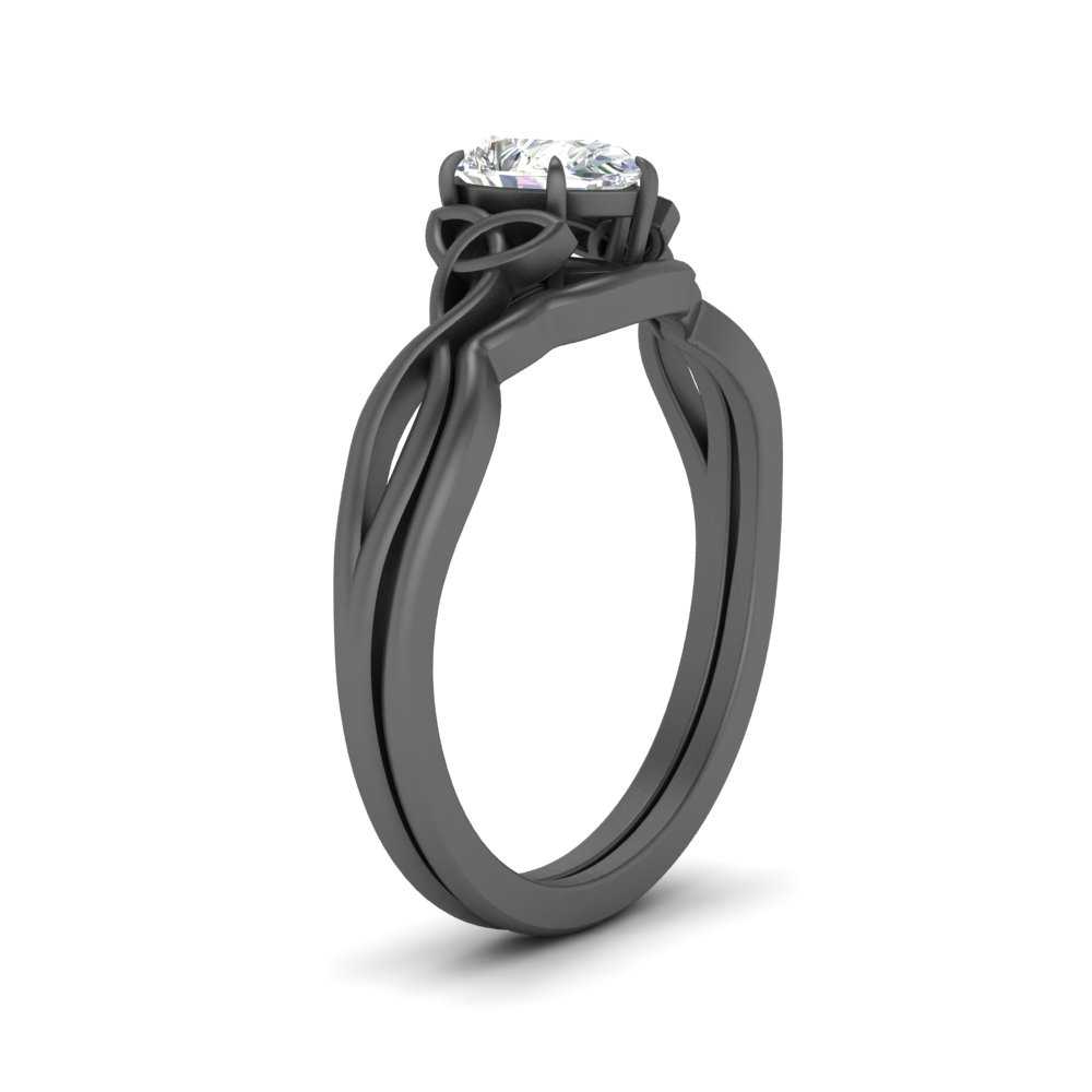 Pear Shaped Infinity Celtic Solitaire Wedding Set Fascinating Diamonds