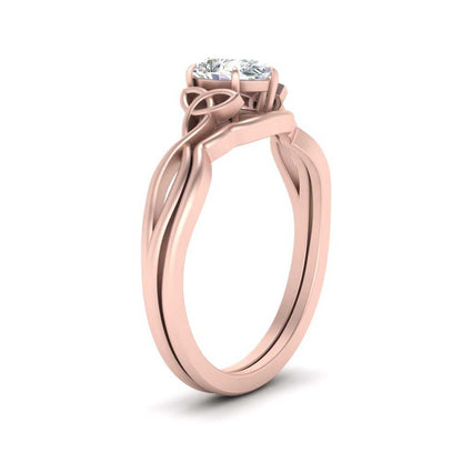 Pear Shaped Infinity Celtic Solitaire Wedding Set Fascinating Diamonds