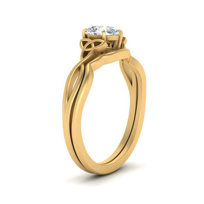 Pear Shaped Infinity Celtic Solitaire Wedding Set Fascinating Diamonds