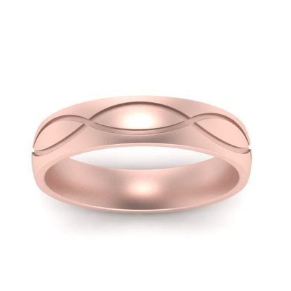 Infinity Grooved Mens Gold Ring Fascinating Diamonds