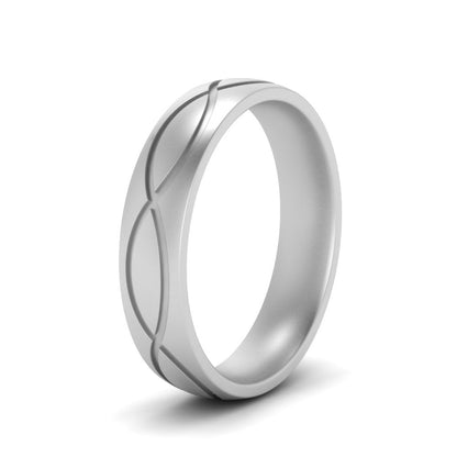 Infinity Grooved Mens Gold Ring Fascinating Diamonds