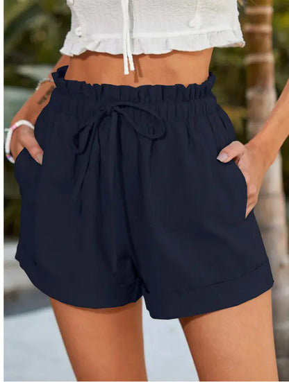 Minimalist Women's Drawstring Shorts with Pockets