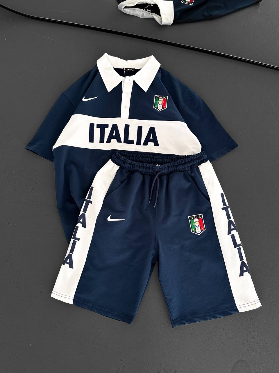 Italia Inspired Men's Polo & Shorts Set – Athletic Heritage with Bold National Style Withinblack