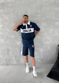 Italia Inspired Men's Polo & Shorts Set – Athletic Heritage with Bold National Style Withinblack