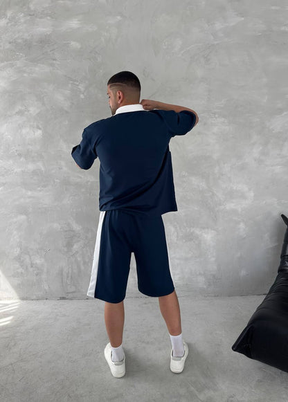 Italia Inspired Men's Polo & Shorts Set – Athletic Heritage with Bold National Style Withinblack