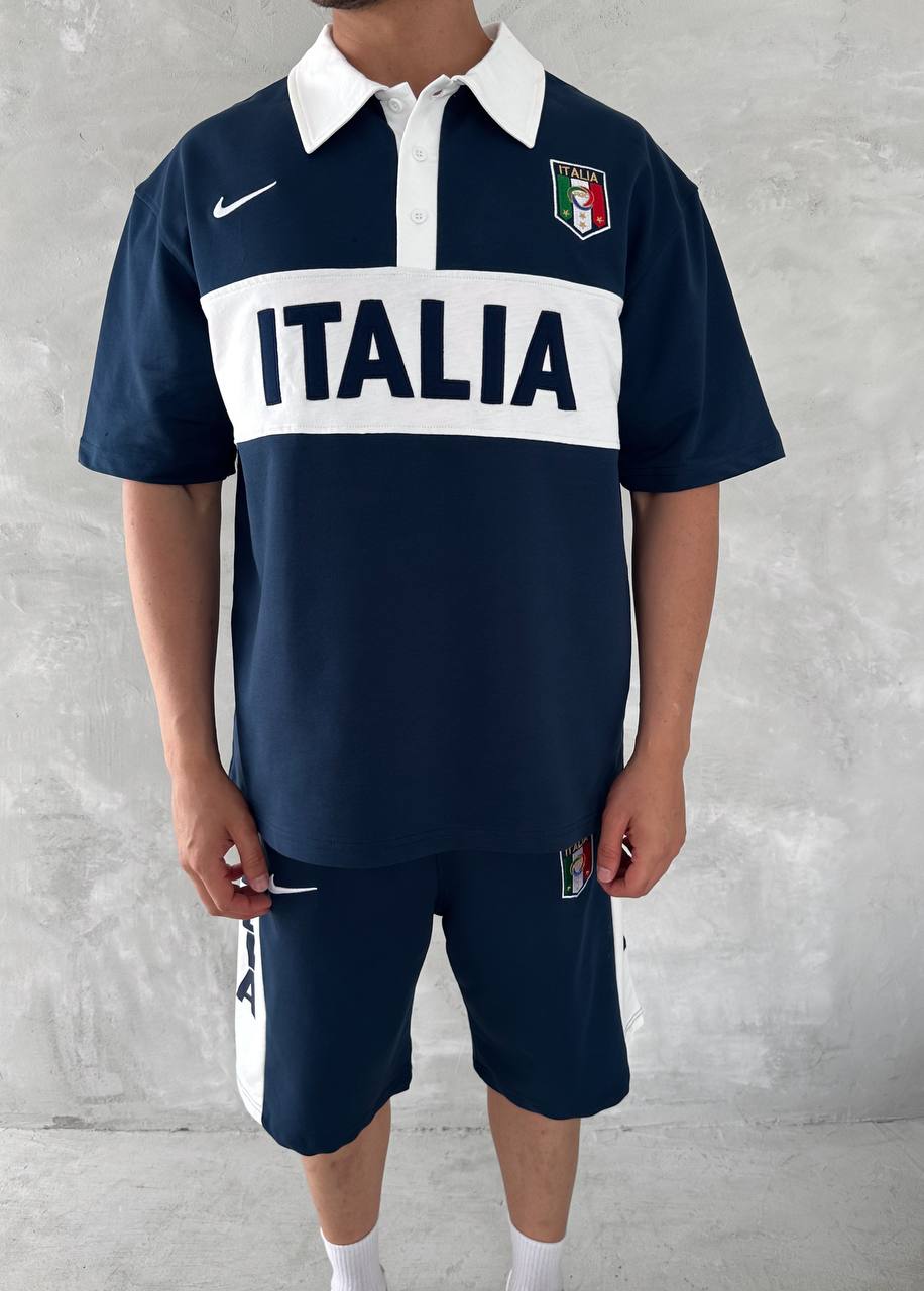 Italia Inspired Men's Polo & Shorts Set – Athletic Heritage with Bold National Style Withinblack