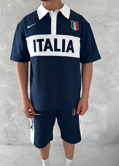 Italia Inspired Men's Polo & Shorts Set – Athletic Heritage with Bold National Style Withinblack