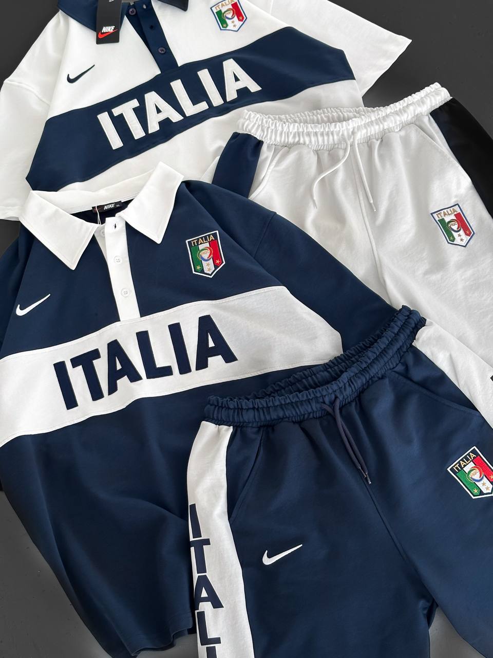 Italia Inspired Men's Polo & Shorts Set – Athletic Heritage with Bold National Style Withinblack