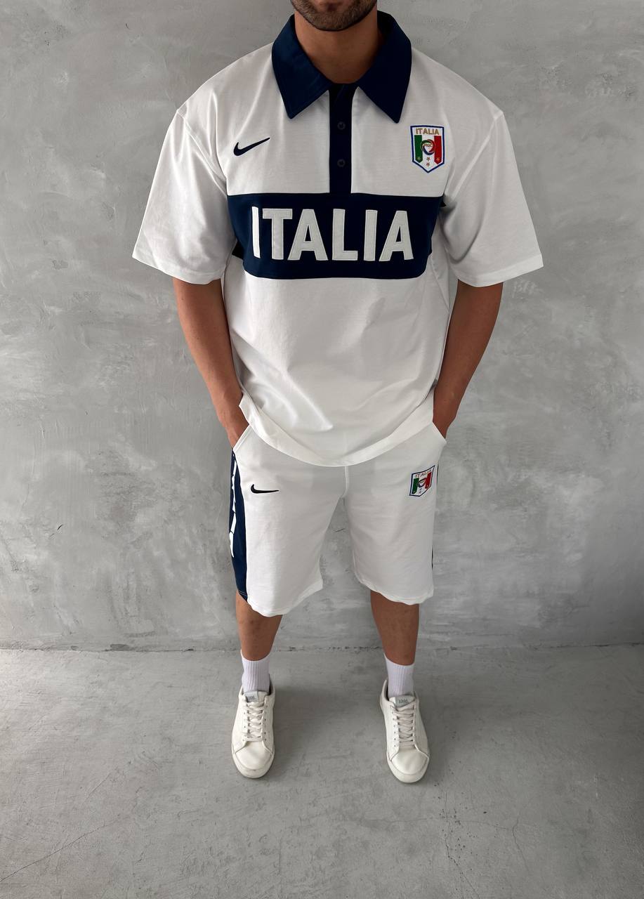 Italia Inspired Men's Polo & Shorts Set – Athletic Heritage with Bold National Style Withinblack