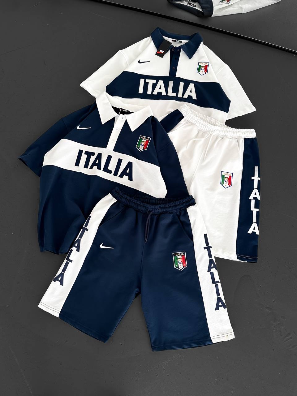 Italia Inspired Men's Polo & Shorts Set – Athletic Heritage with Bold National Style Withinblack