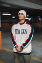 Italia Full-Zip Track Jacket - White with Red and Navy Accents Withinblack