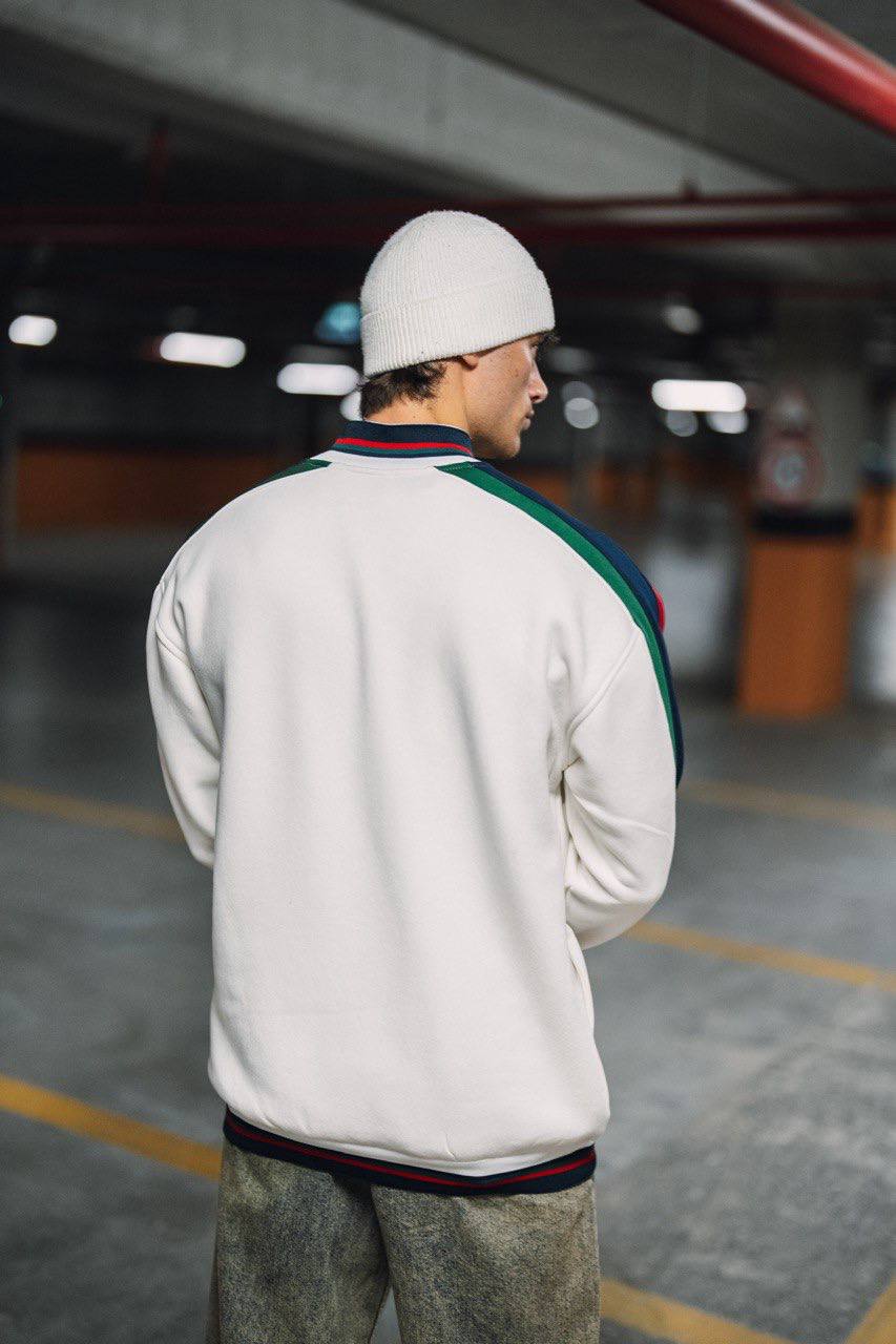 Italia Full-Zip Track Jacket - White with Red and Navy Accents Withinblack