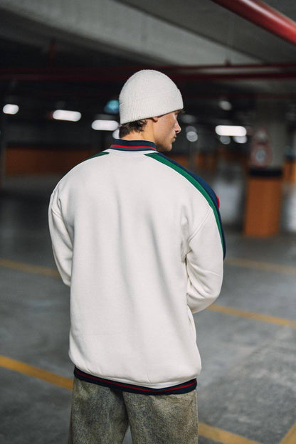 Italia Full-Zip Track Jacket - White with Red and Navy Accents Withinblack