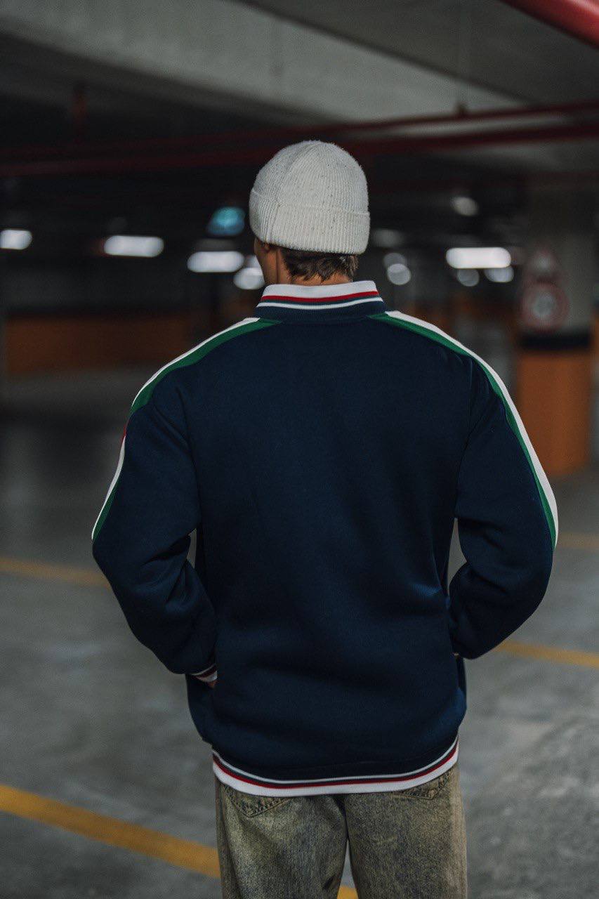 Italia Full-Zip Track Jacket - White with Red and Navy Accents Withinblack