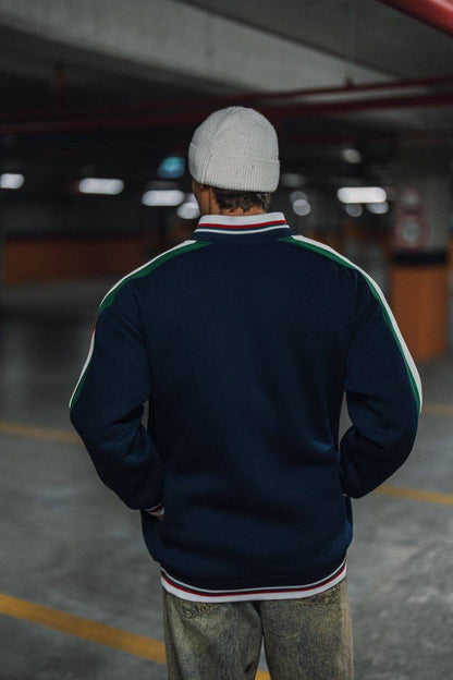 Italia Full-Zip Track Jacket - White with Red and Navy Accents Withinblack