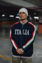 Italia Full-Zip Track Jacket - White with Red and Navy Accents Withinblack