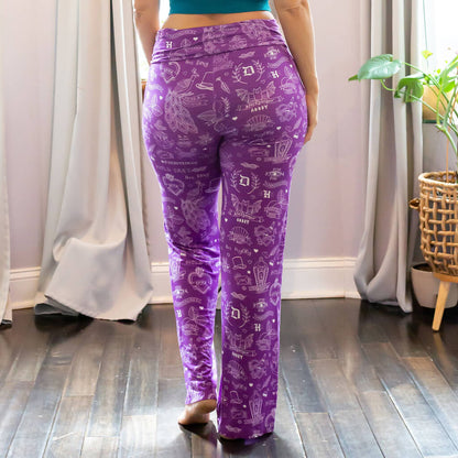 "Austen-tatious" Jane Austen Tattoos Foldover Straight Leg Lounge Pants with Pockets Princess Awesome & Boy Wonder