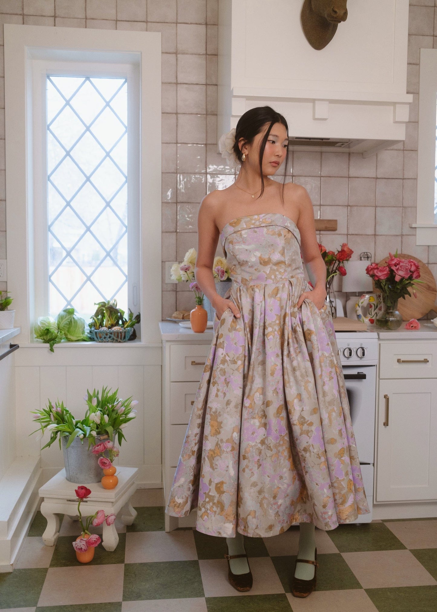 Anastelle Strapless Jacquard Dress JessaKae