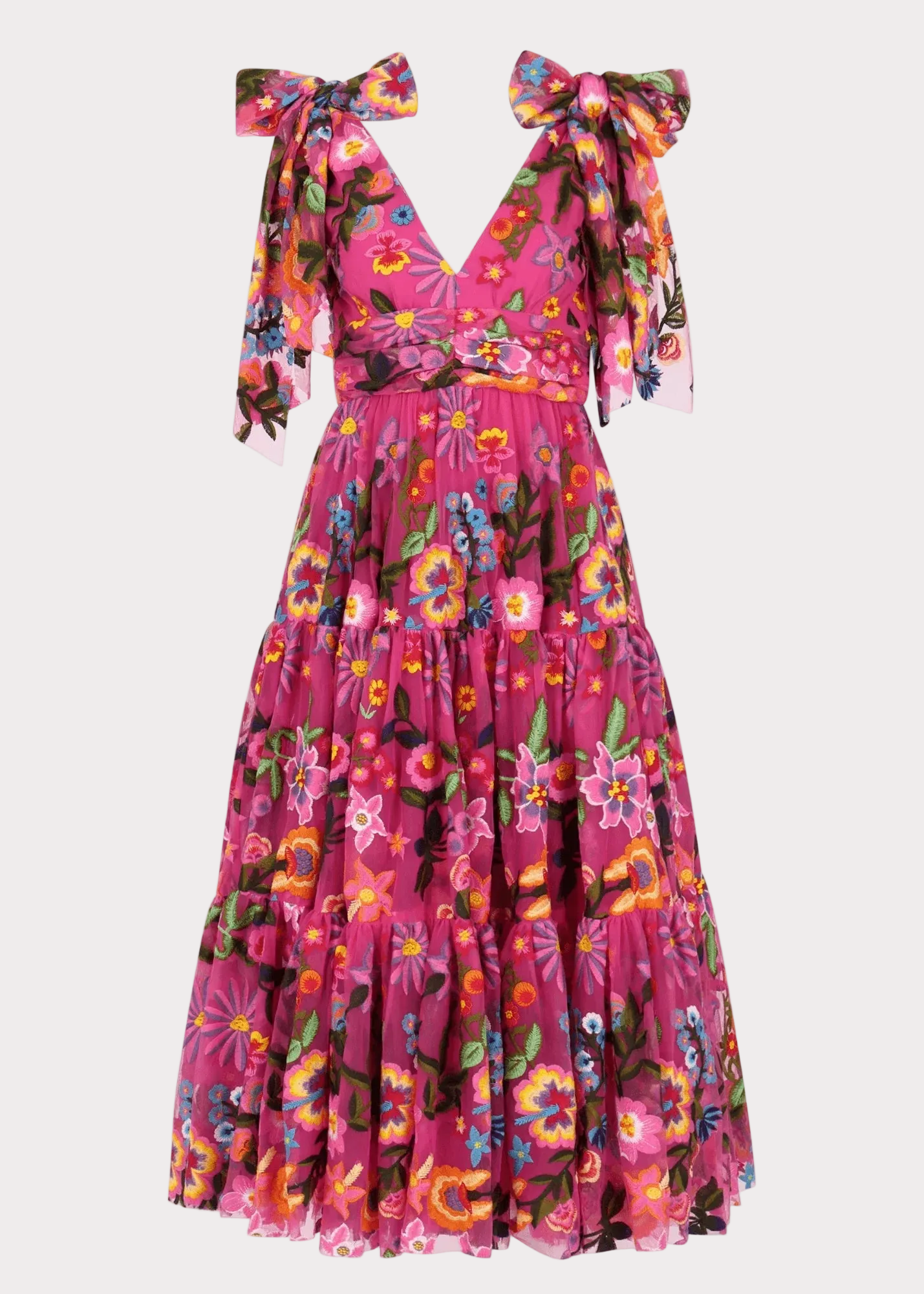 Hibiscus Sleeveless Empire Waist Midi Dress JessaKae