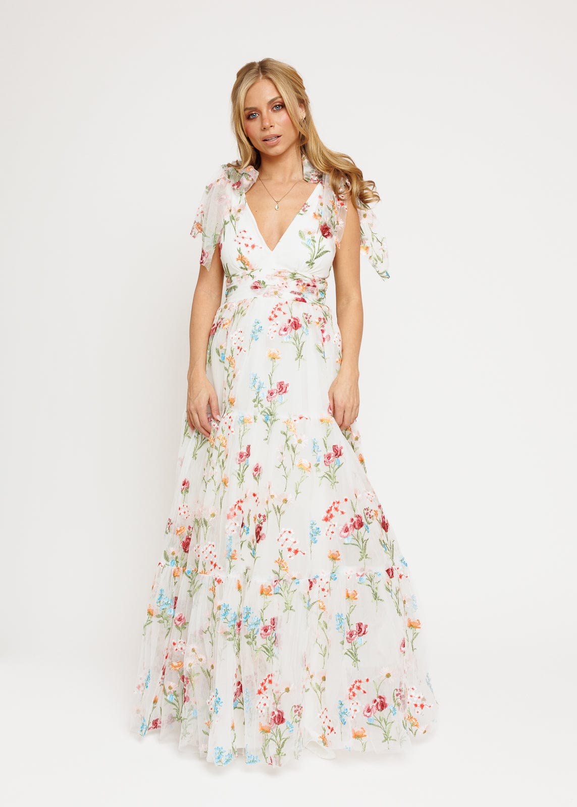 Margaret Floral Embroidered Maxi Wedding Dress JessaKae