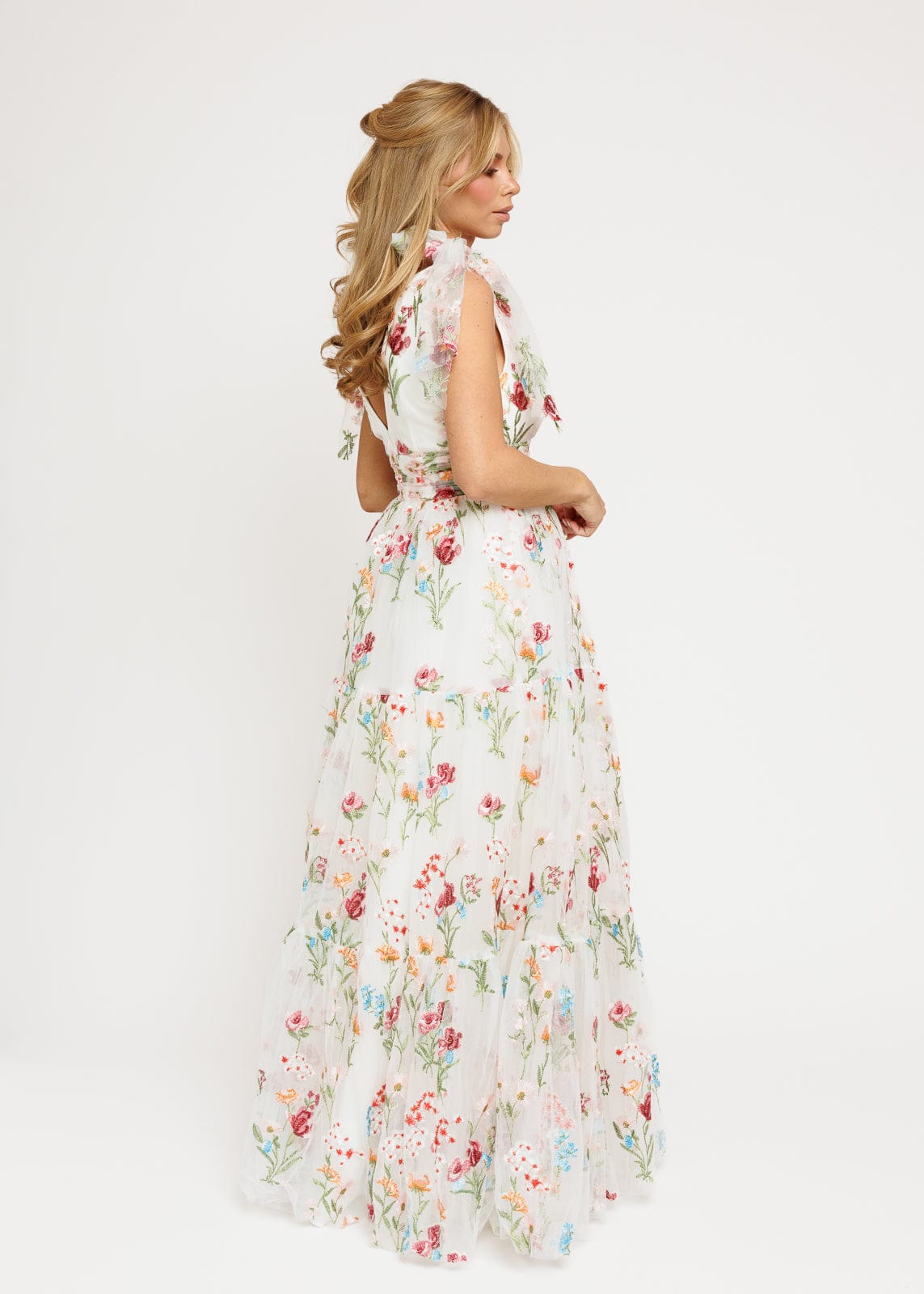 Margaret Floral Embroidered Maxi Wedding Dress JessaKae