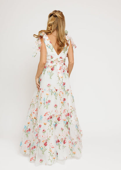 Margaret Floral Embroidered Maxi Wedding Dress JessaKae