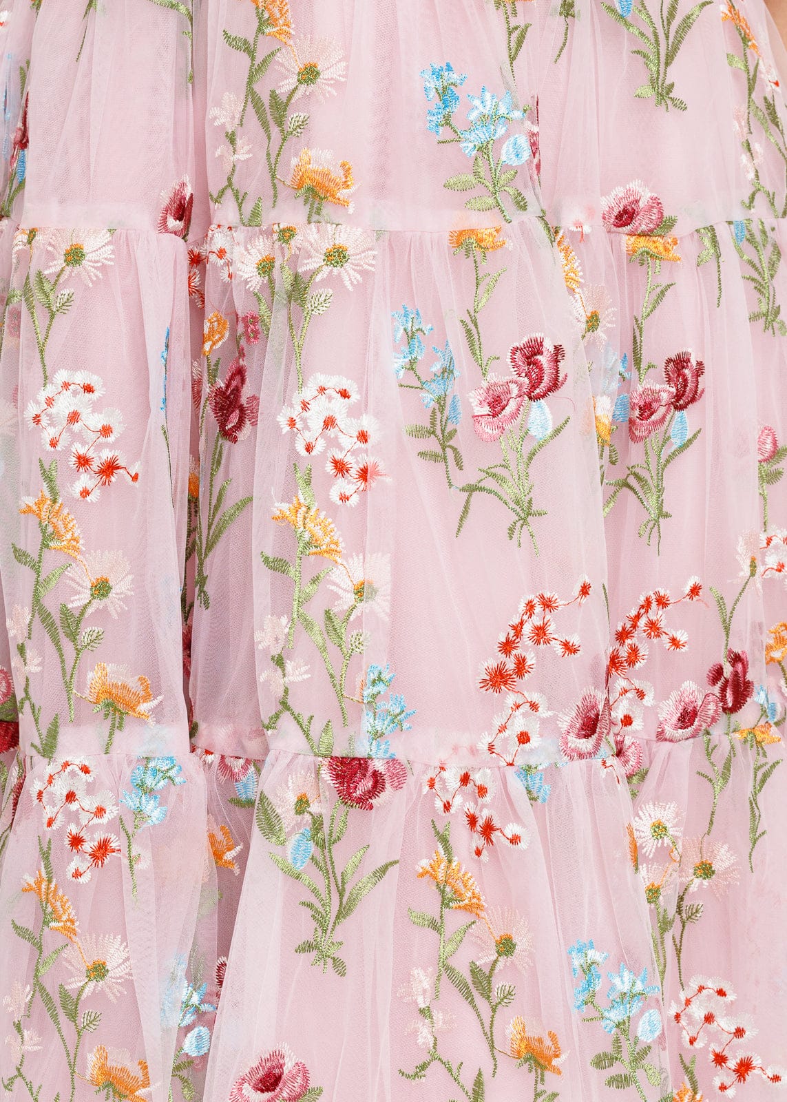 Margaret Floral Embroidered Midi Dress Pink JessaKae