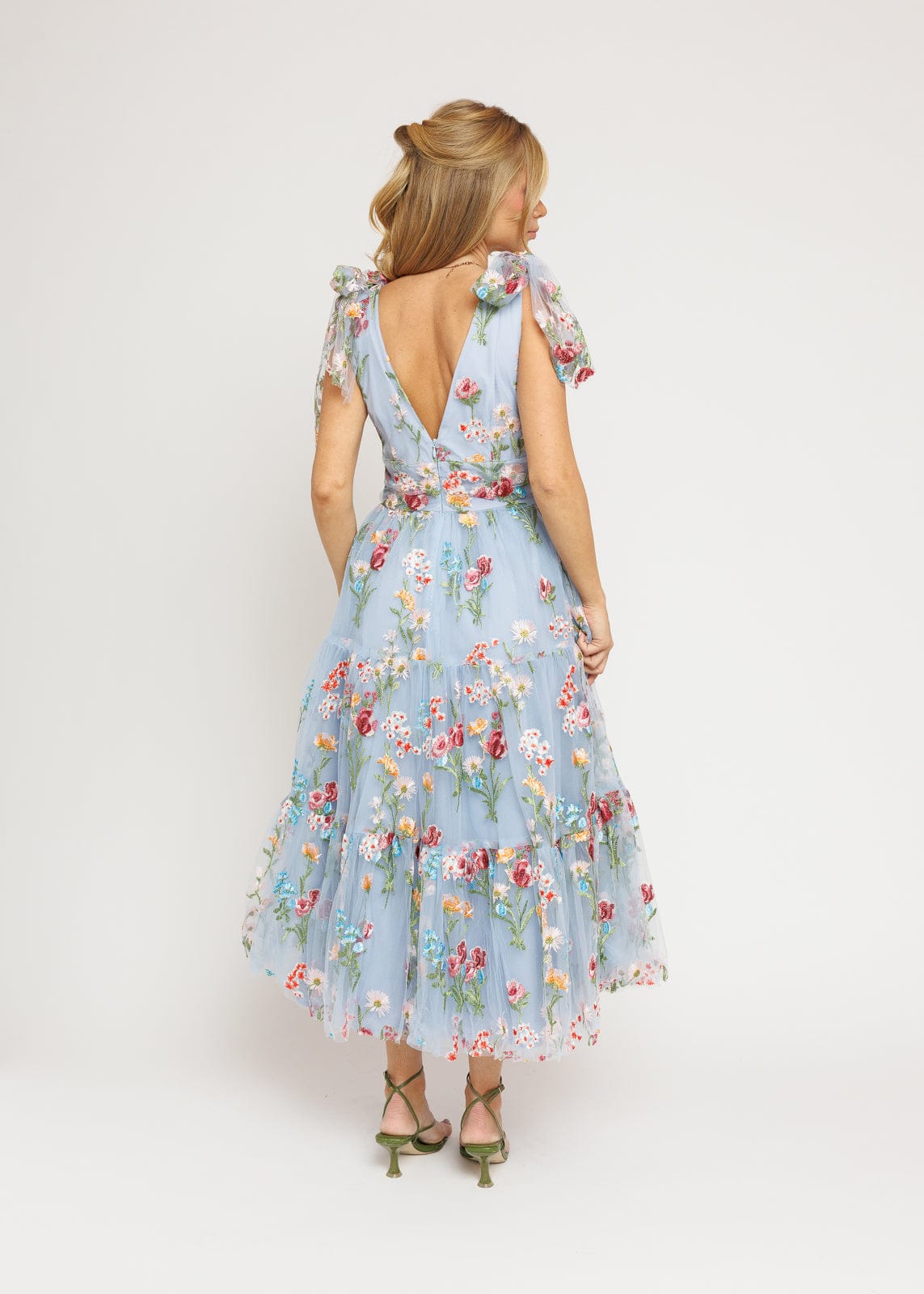 Margaret Floral Midi Dress Blue JessaKae