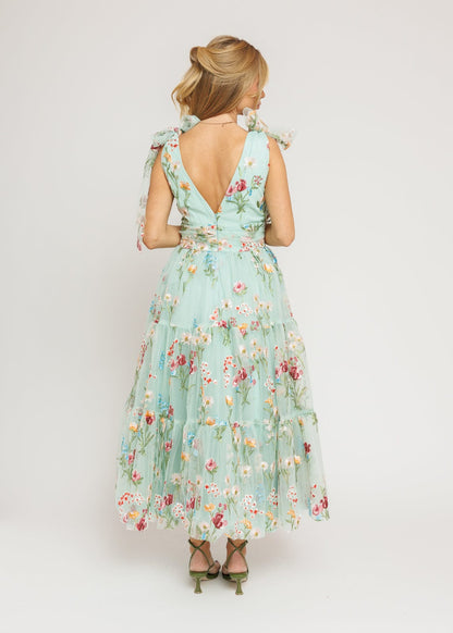 Margaret Floral Midi Dress Green JessaKae
