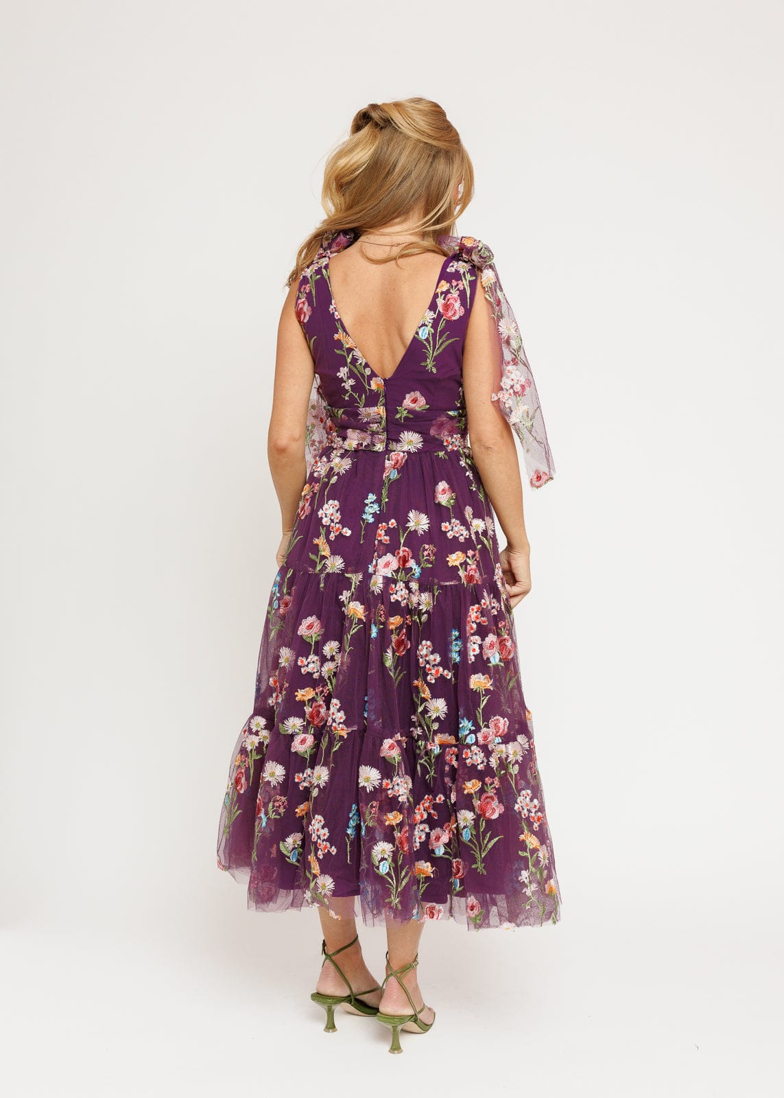 Margaret Floral Midi Dress Purple JessaKae