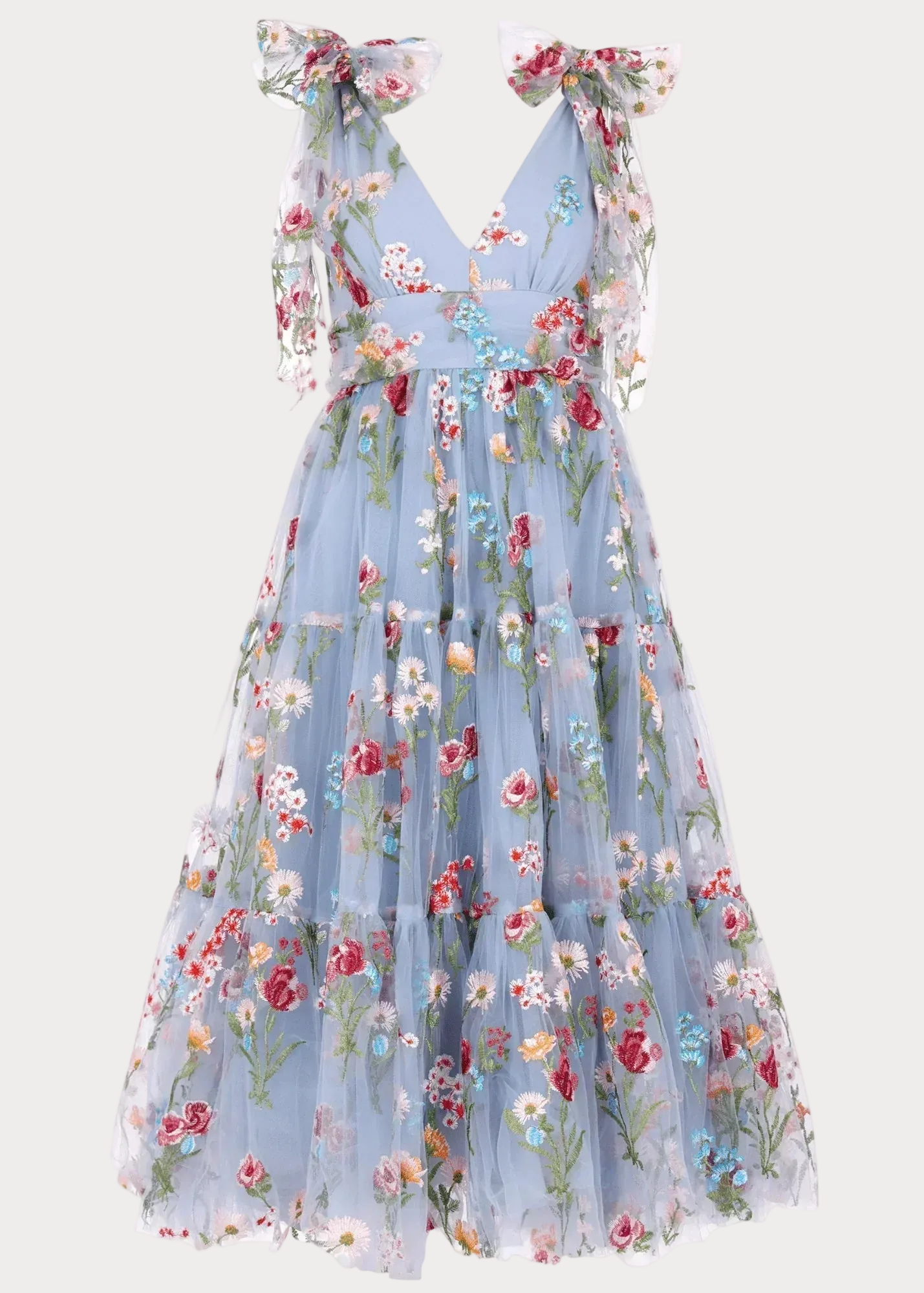 Margaret Floral Midi Dress Blue JessaKae