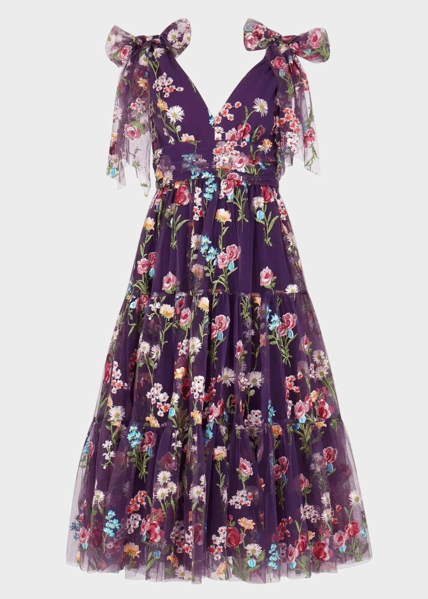 Margaret Floral Midi Dress Purple JessaKae