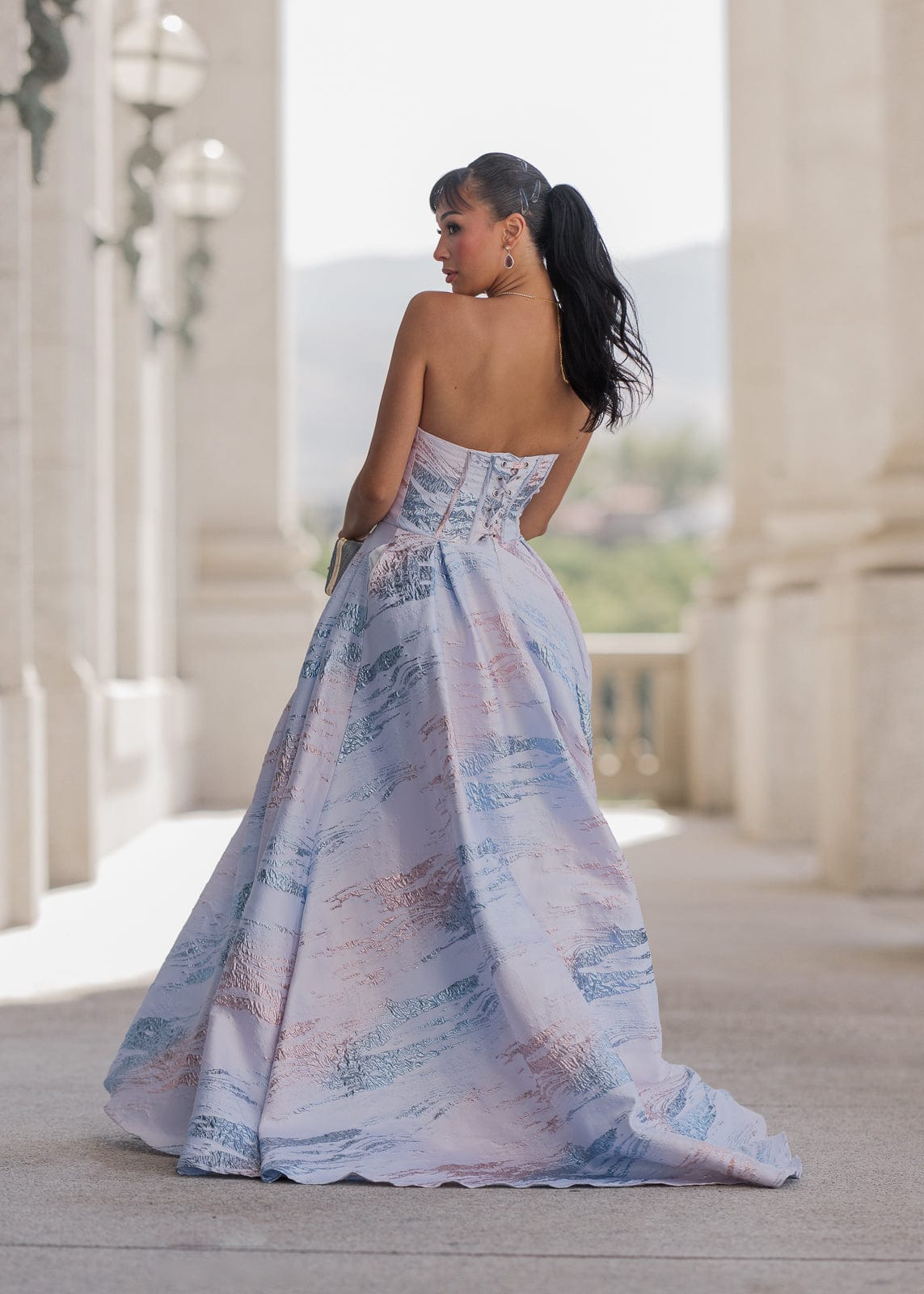 Nessa Metallic Dress - Blue JessaKae