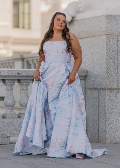 Nessa Metallic Dress - Blue JessaKae