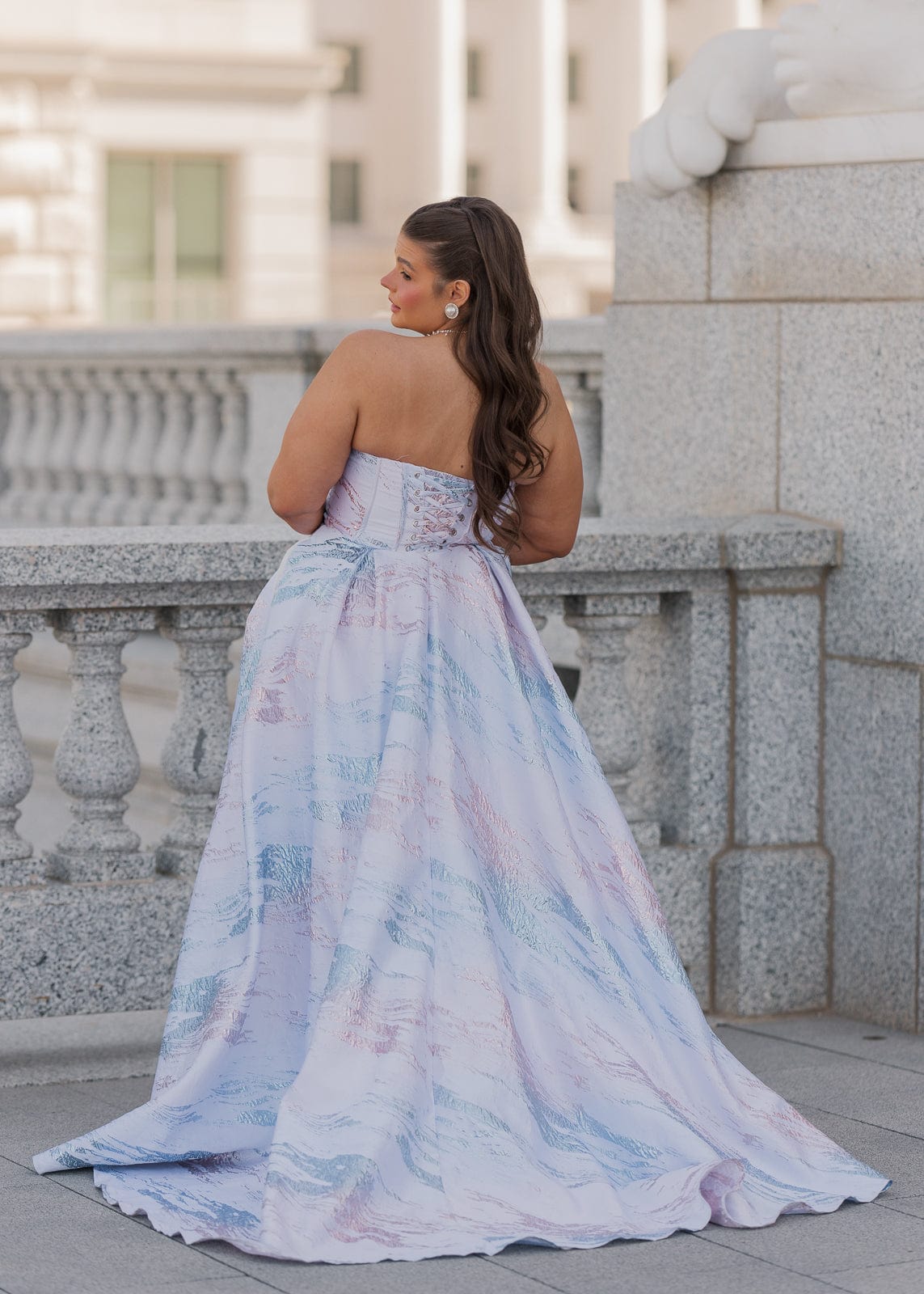 Nessa Metallic Dress - Blue JessaKae
