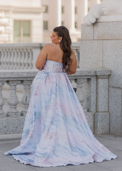 Nessa Metallic Dress - Blue JessaKae