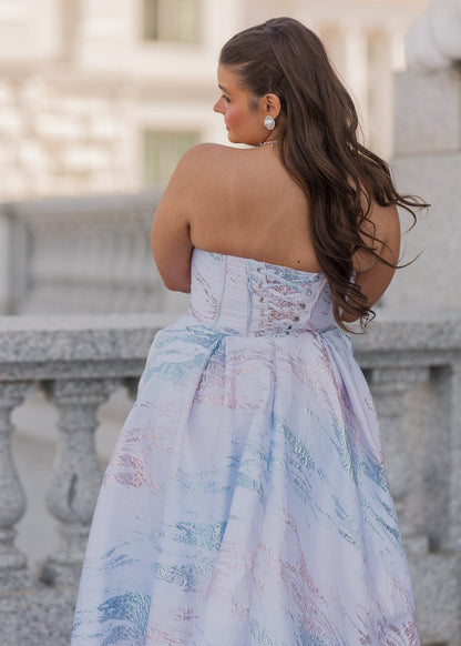 Nessa Metallic Dress - Blue JessaKae