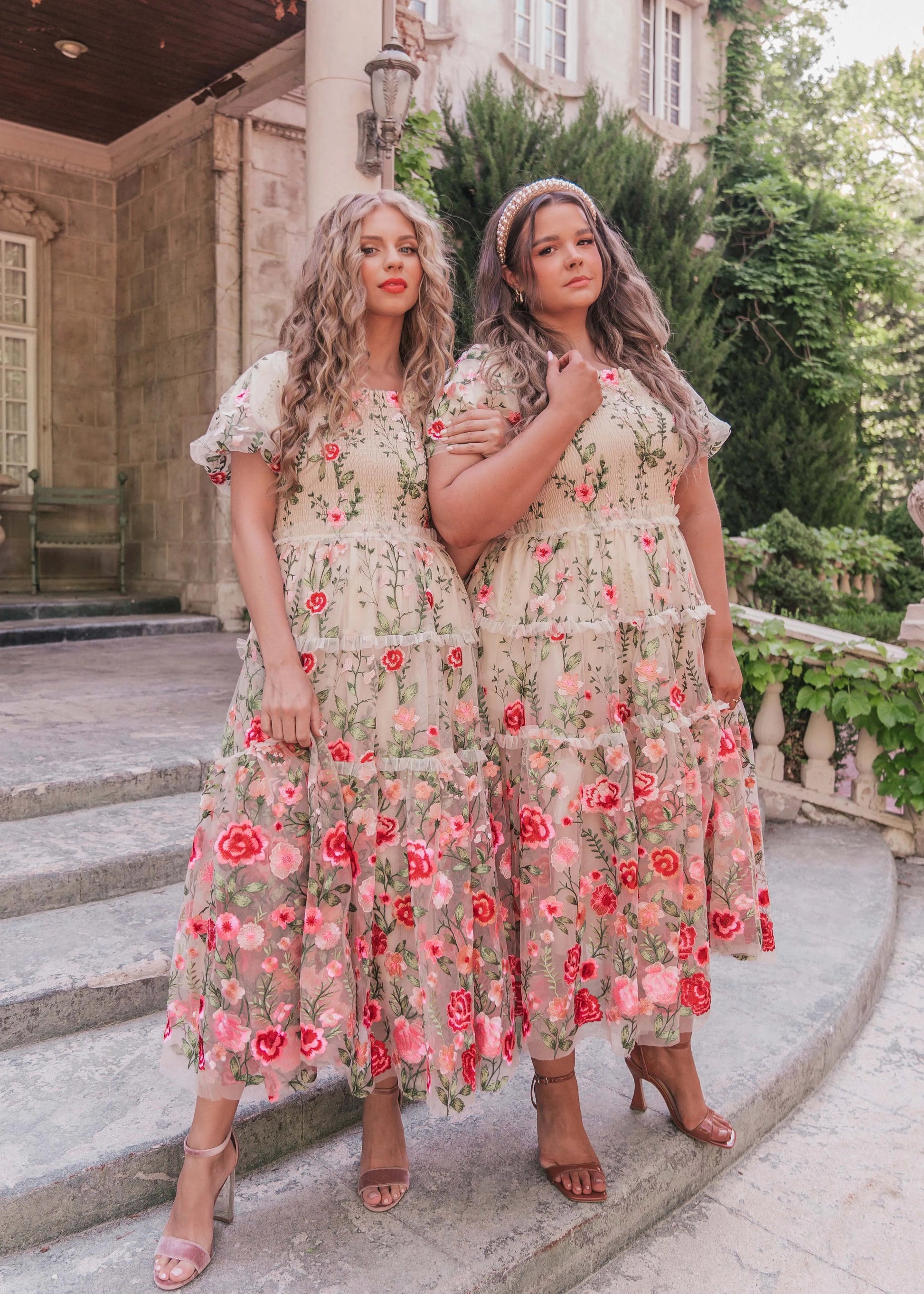 Rose Dress Midi - Cream JessaKae