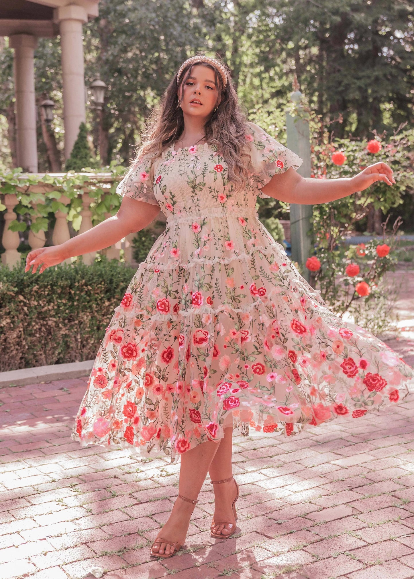 Rose Dress Midi - Cream JessaKae