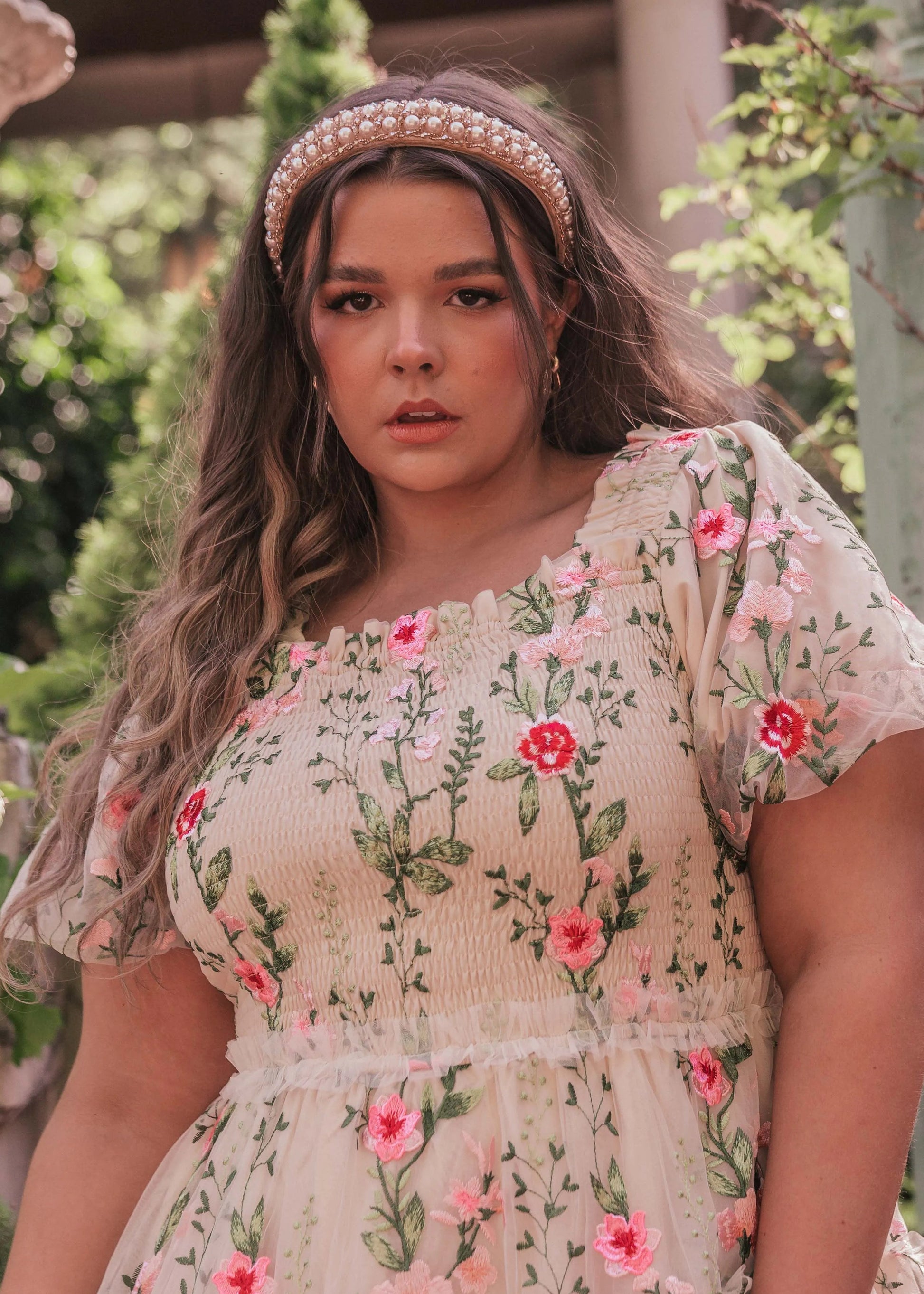 Rose Dress Midi - Cream JessaKae
