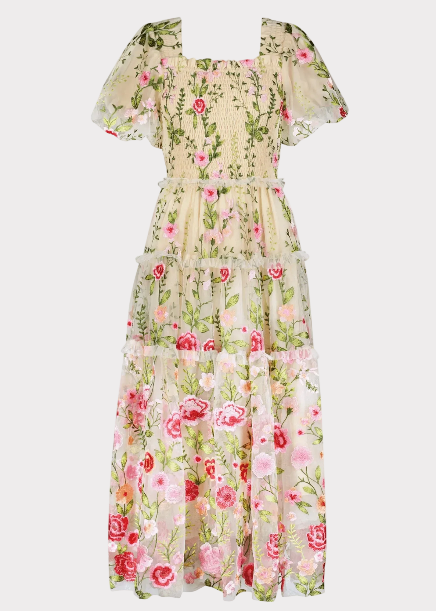 Rose Dress Midi - Cream JessaKae