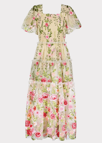 Rose Dress Midi - Cream JessaKae
