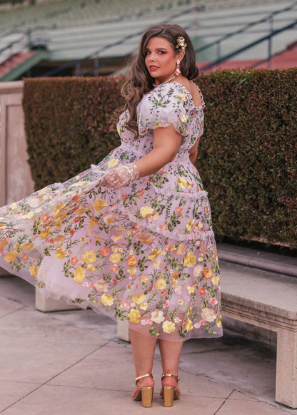 Rose Dress Midi - Lavender JessaKae