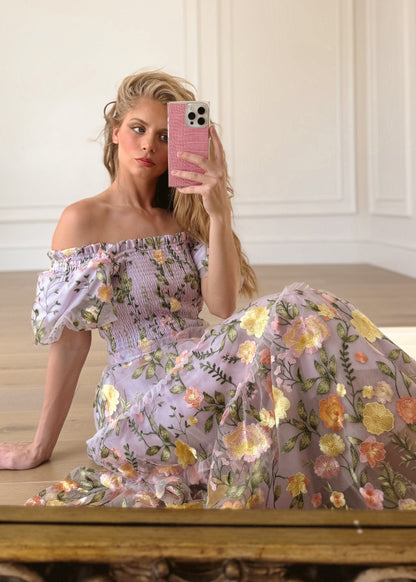 Rose Dress Midi - Lavender JessaKae